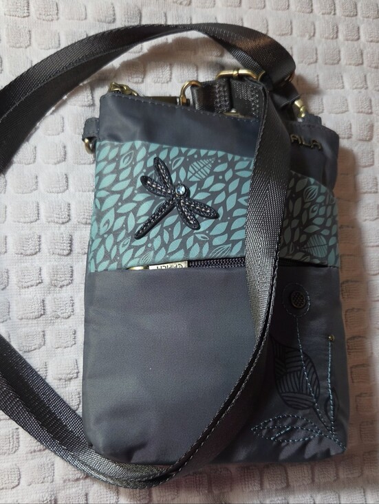 Chala Handbags - CHALA Women's Teal and Gray Crossbody Bag NWOT